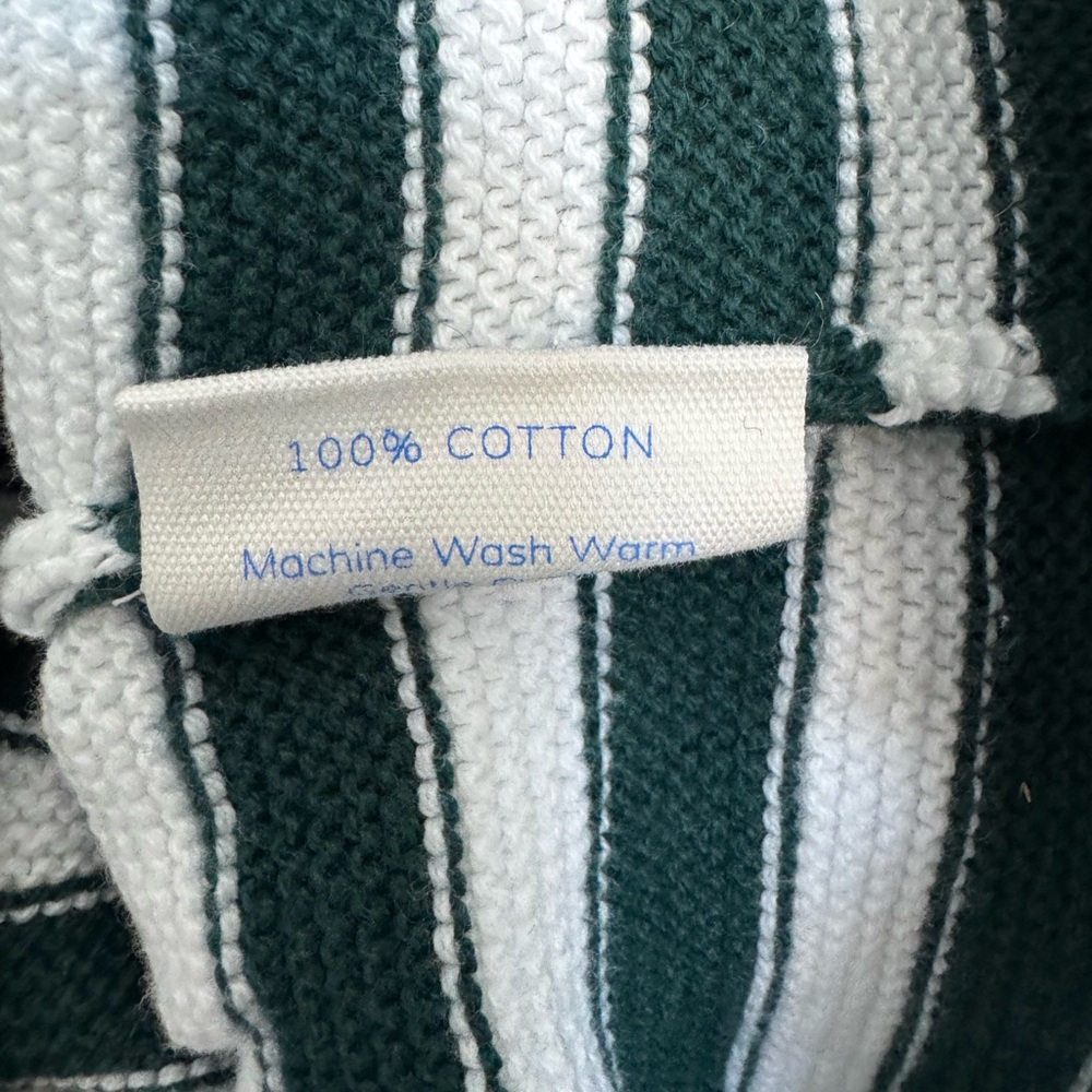 Alice Walk The Cotton Mockneck in Stripe, Emerald Green, White - Picture 12 of 12